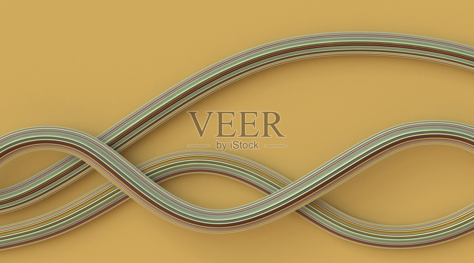 三维抽象模拟三条波浪线照片摄影图片