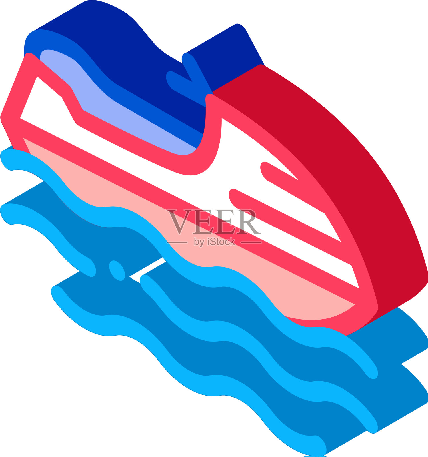 机动船等距图标设计元素图片