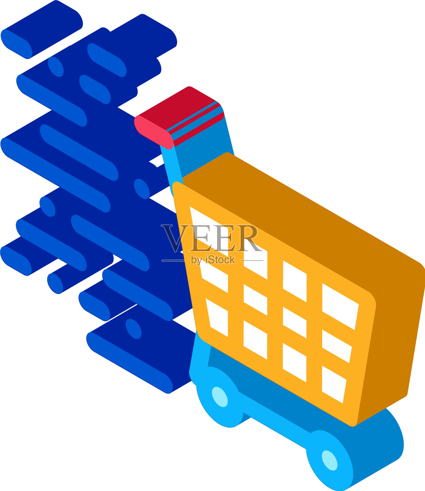 购物车等距图标设计元素图片