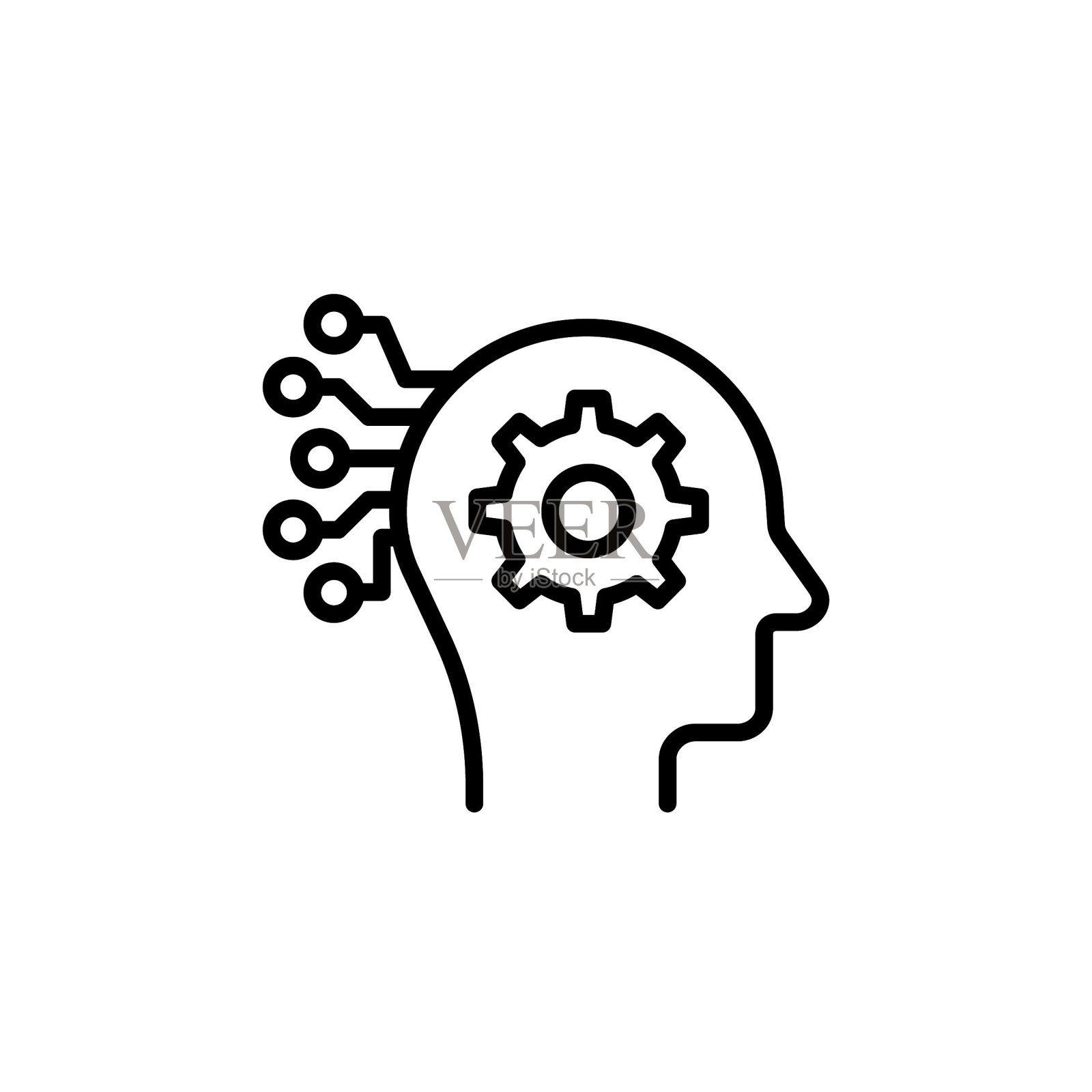 智能数据图标在矢量。标识插画图片素材