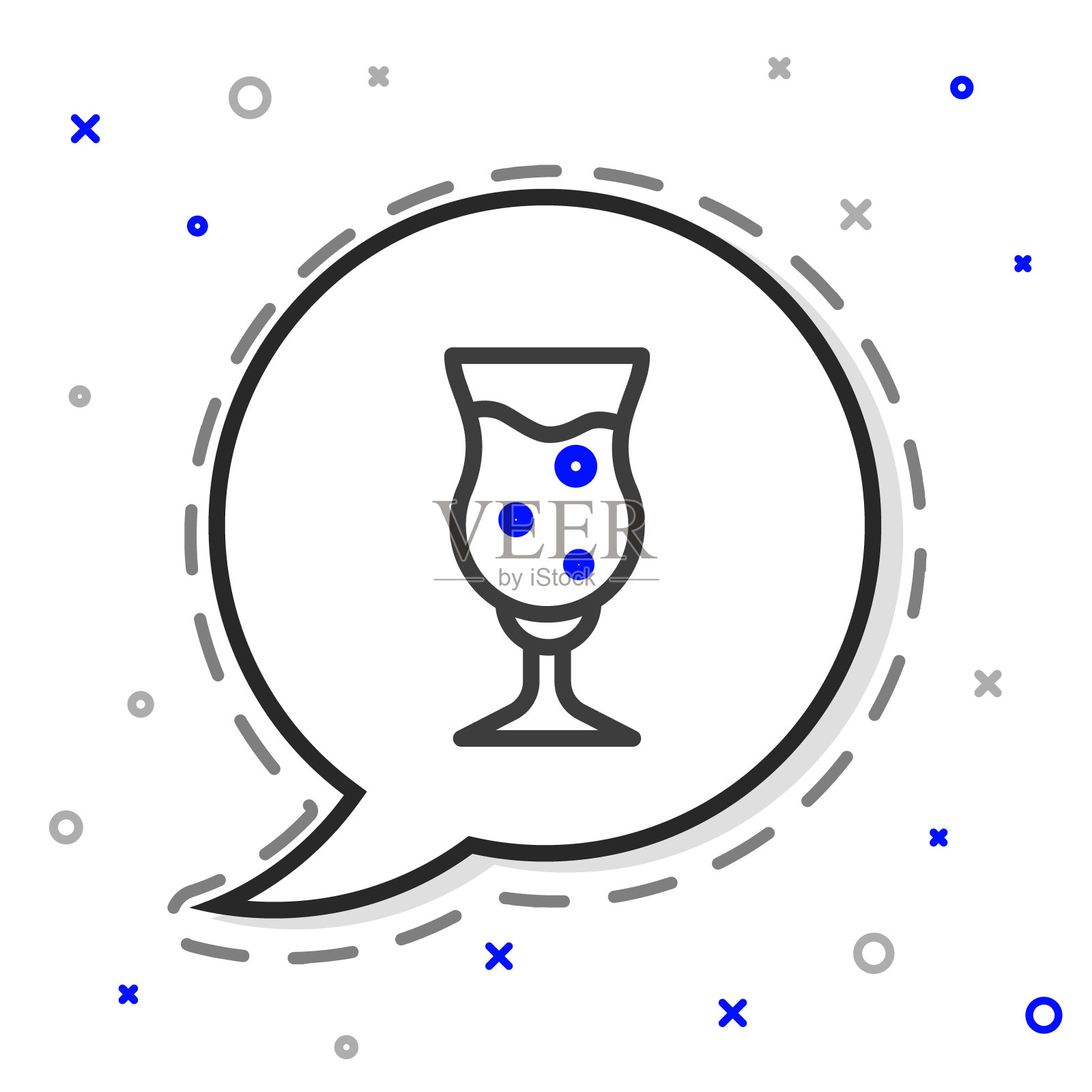 线条玻璃啤酒图标孤立在白色背景。彩色轮廓概念。向量插画图片素材