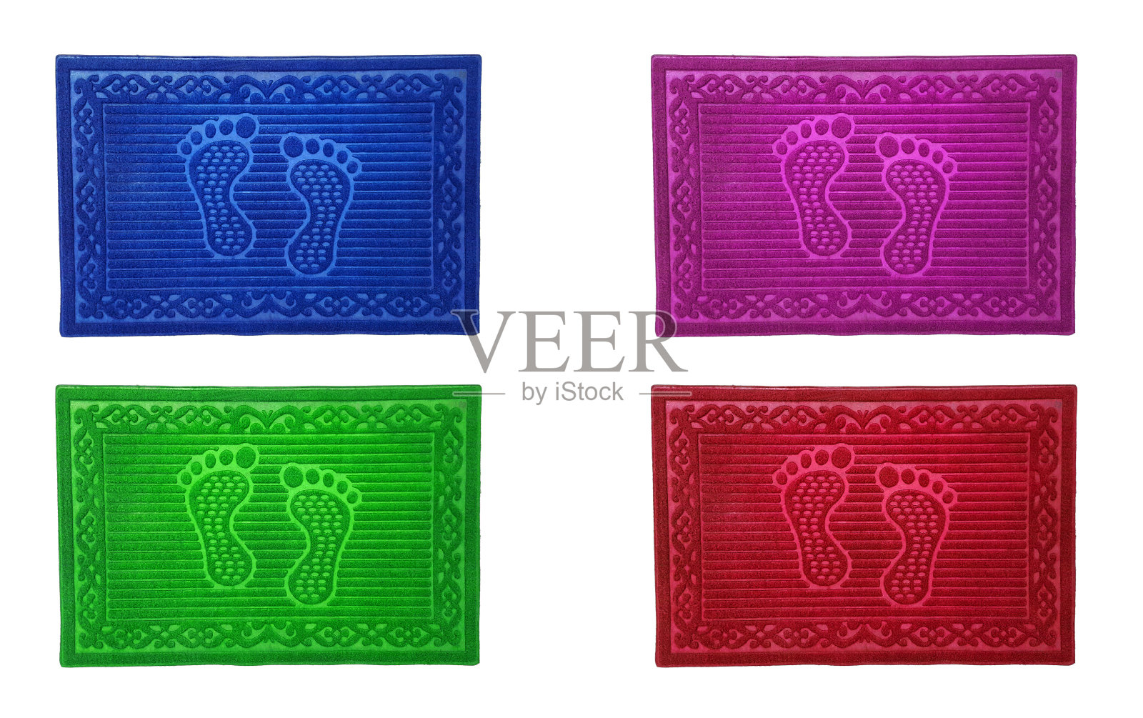 彩色的门垫,用于房子和办公室。照片摄影图片