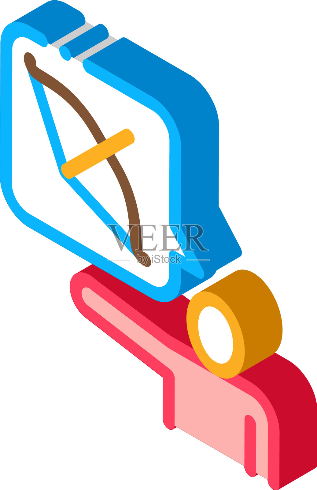 人类谈论射箭等距图标设计元素图片