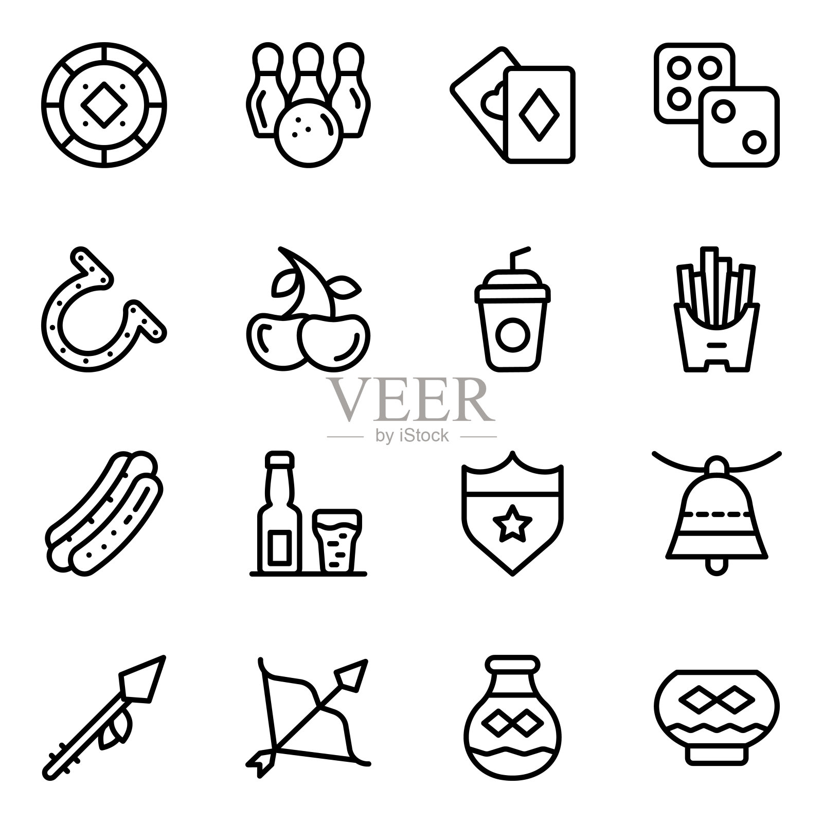 赌场和本地元素固体图标插画图片素材