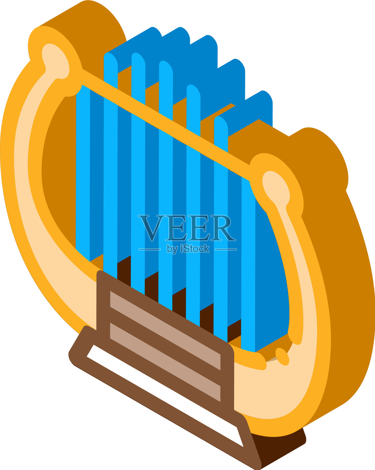 竖琴等距图标设计元素图片