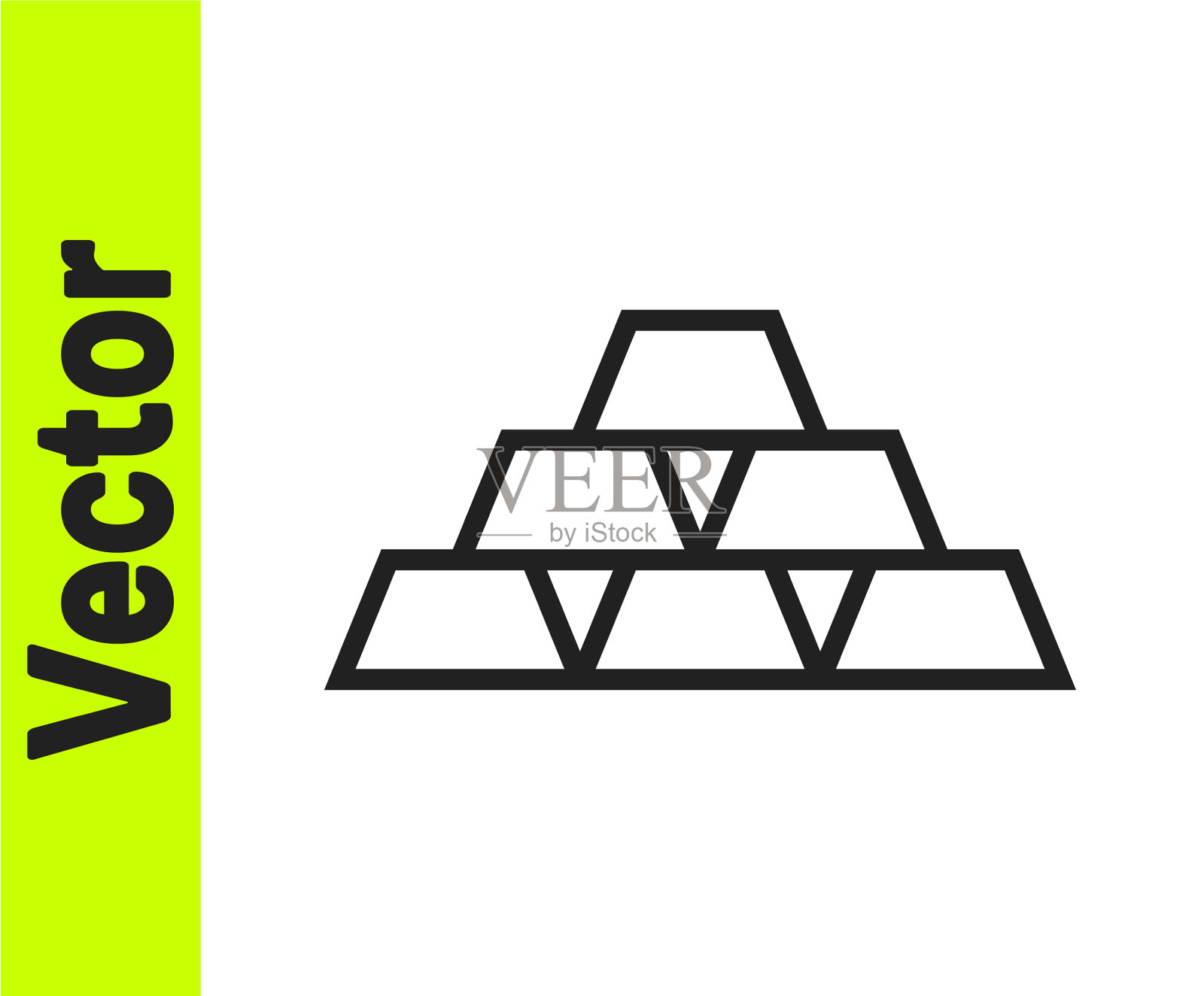 黑线金条图标孤立在白色上插画图片素材