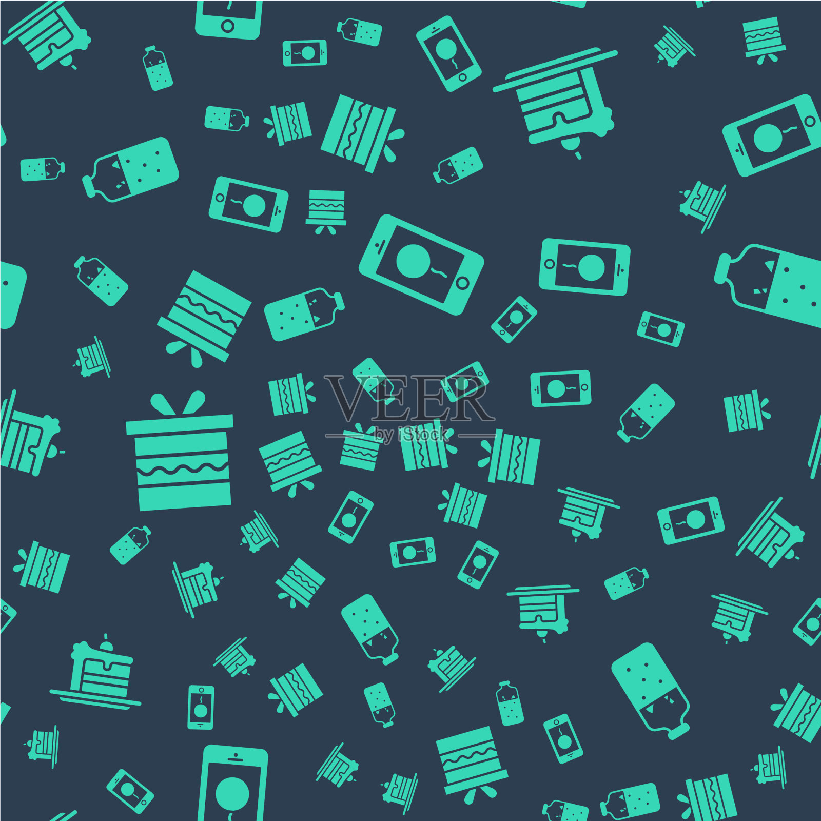 集移动生日短信蛋糕礼盒图标素材