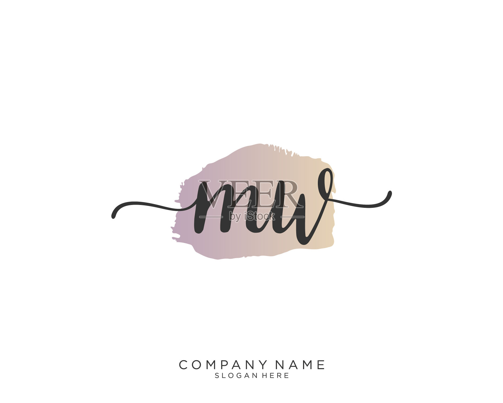 Mw初始手写标识设计插画图片素材