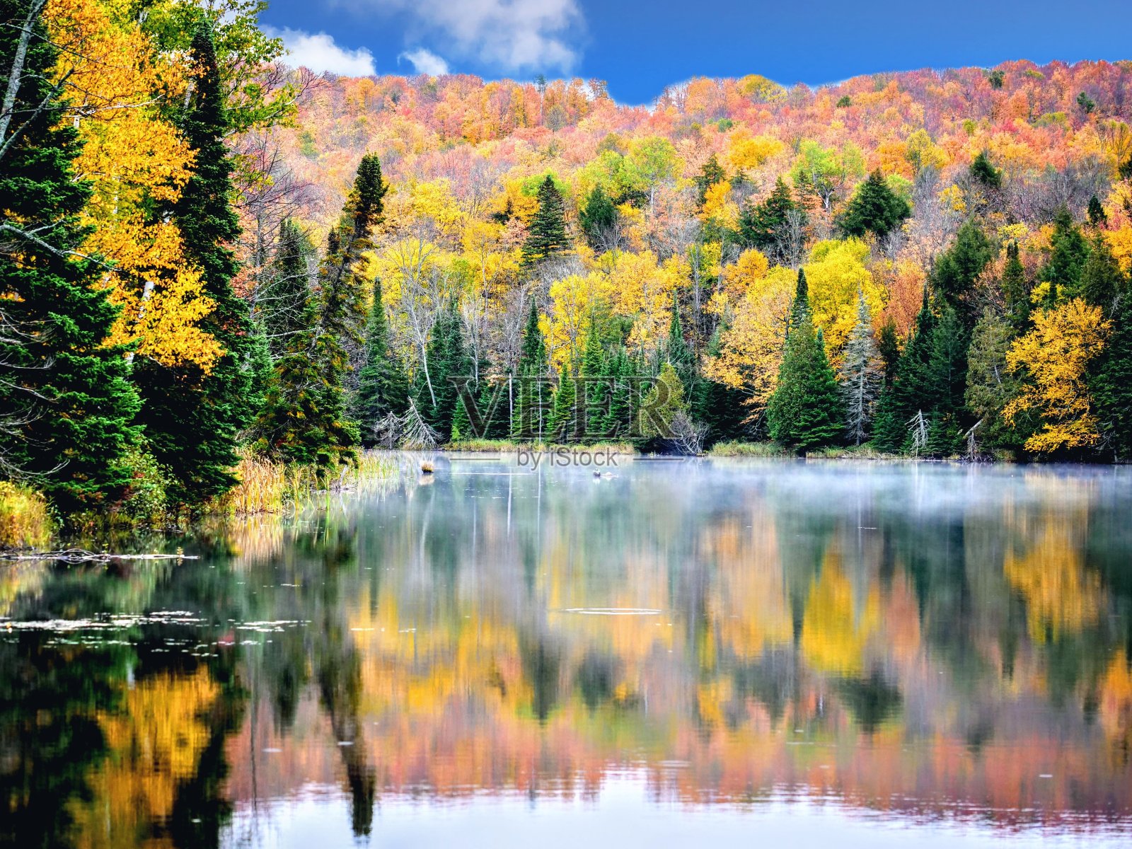 湖面上的薄雾照片摄影图片