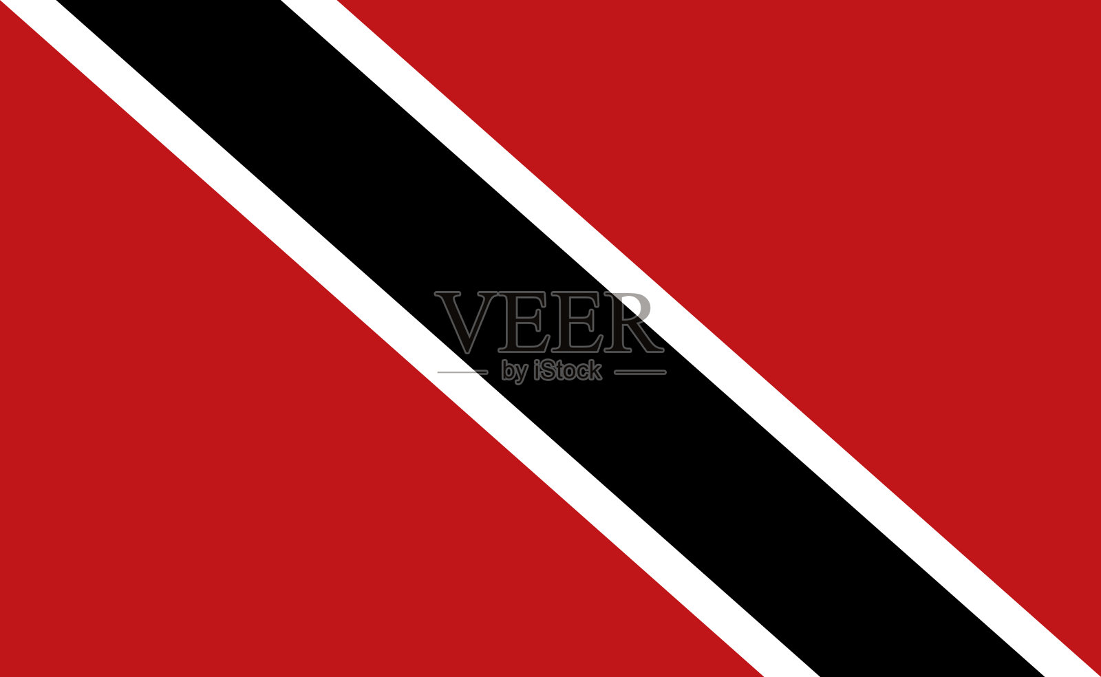 特立尼达和多巴哥国旗的精确比例-向量插画图片素材