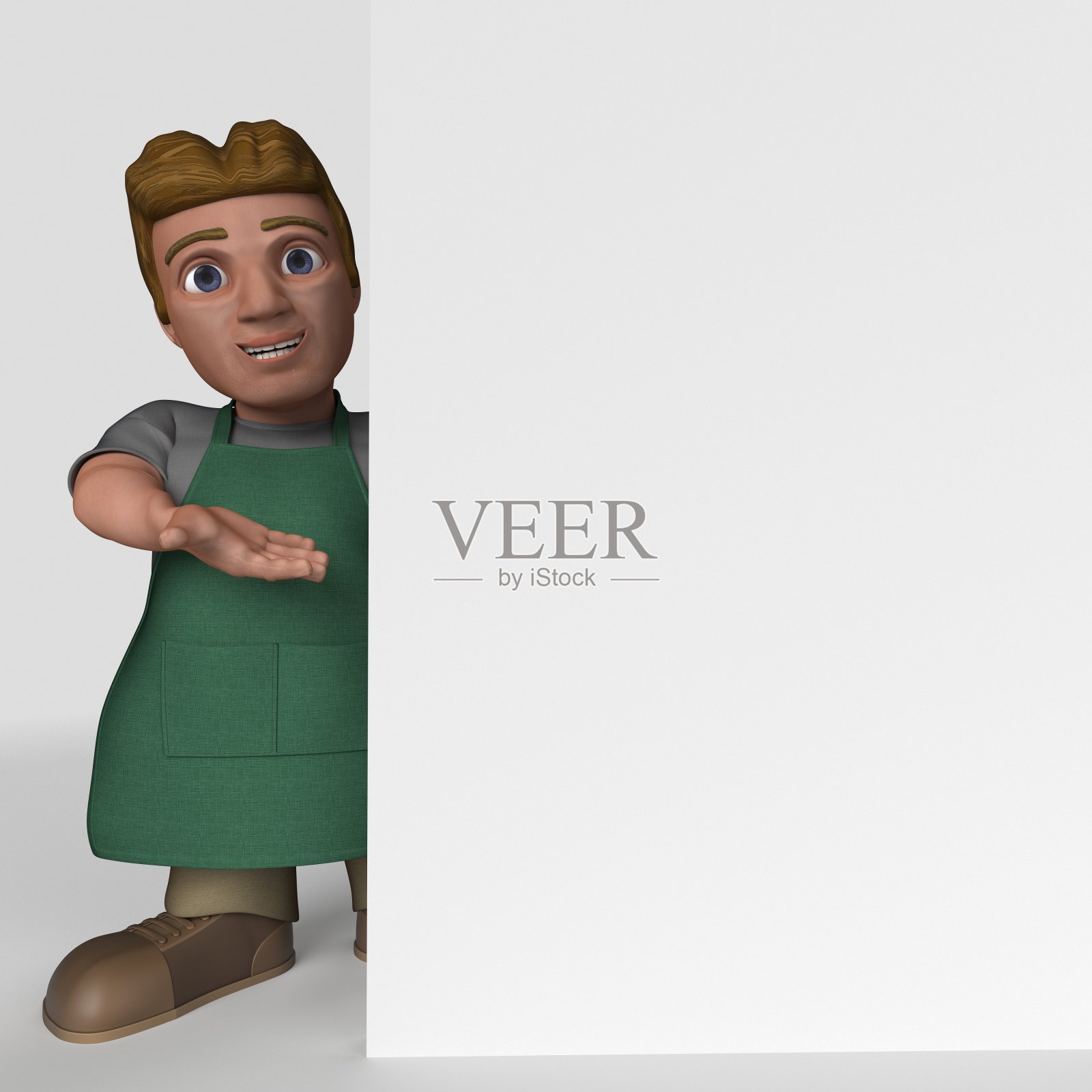 3D卡通店主角色照片摄影图片