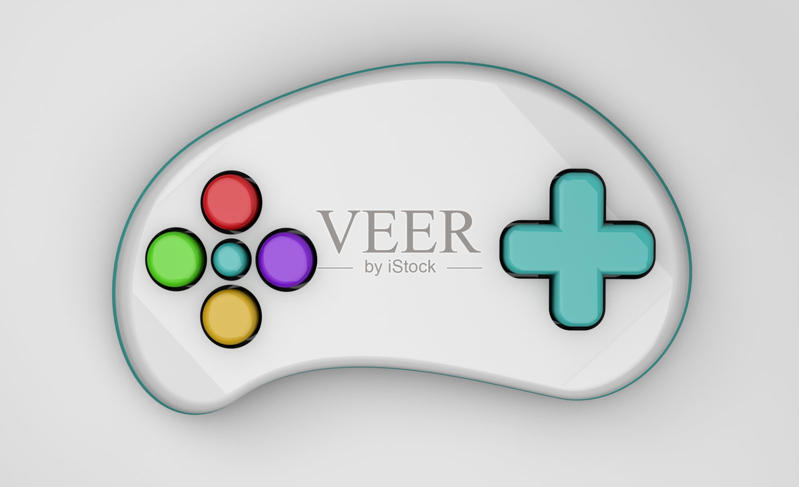 带有彩色按钮的基本游戏操纵杆插图照片摄影图片