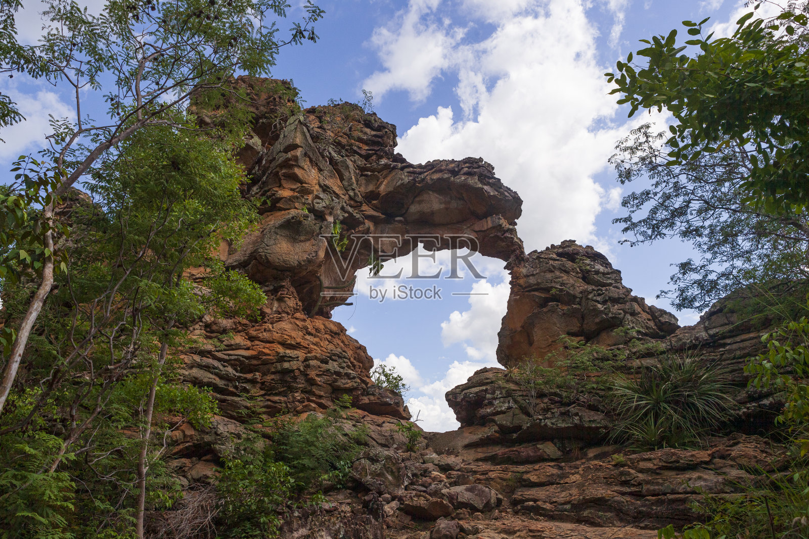 穿石头。城市国家公园- Piauí,巴西,2019。记录景观,caatinga和岩层照片摄影图片