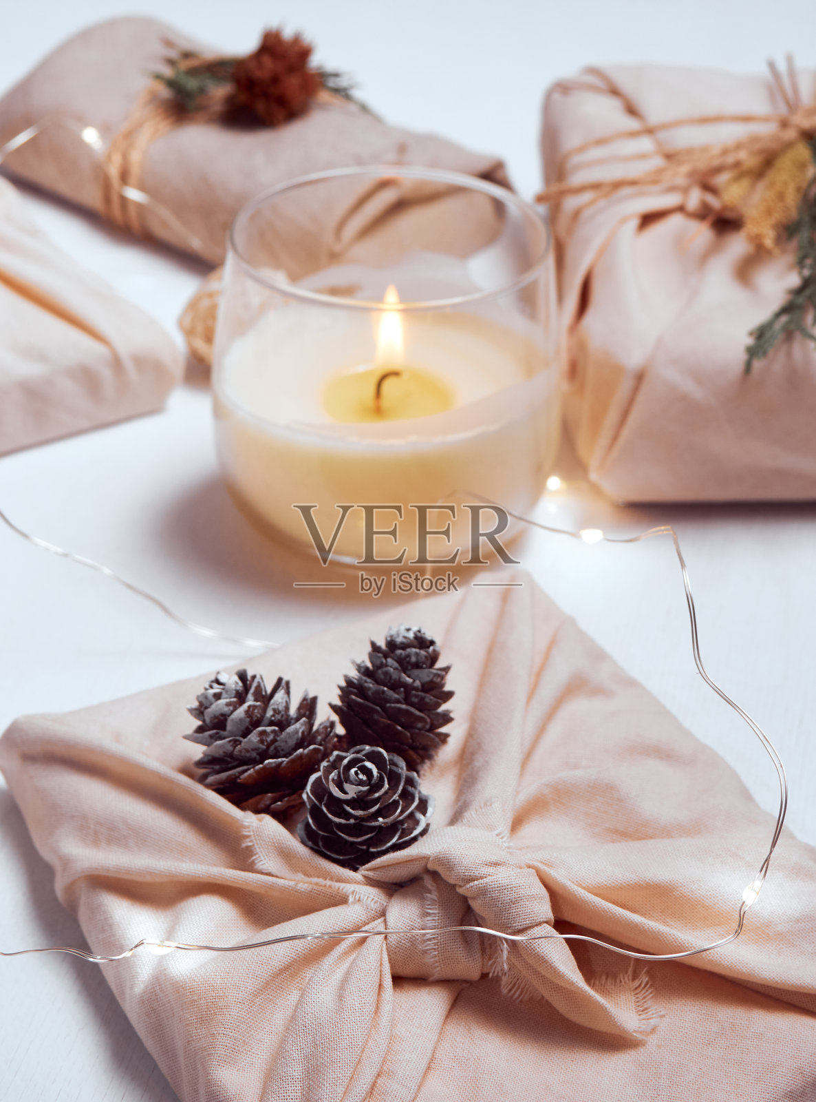 “零浪费”的圣诞节。照片摄影图片