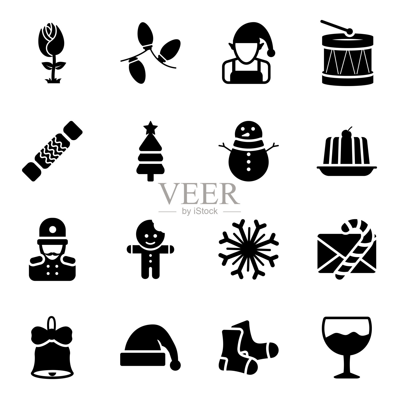 包装的圣诞设备扁平图标图标素材