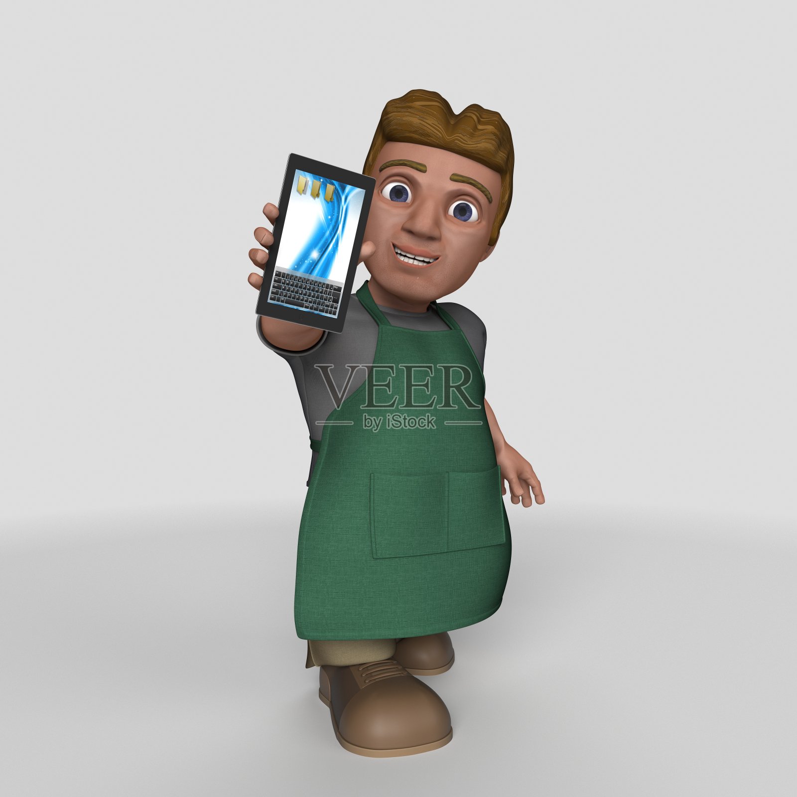 3D卡通店主角色照片摄影图片