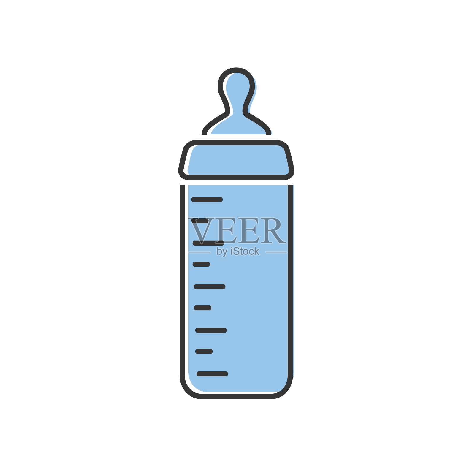 婴儿奶瓶矢量平面图标插画图片素材