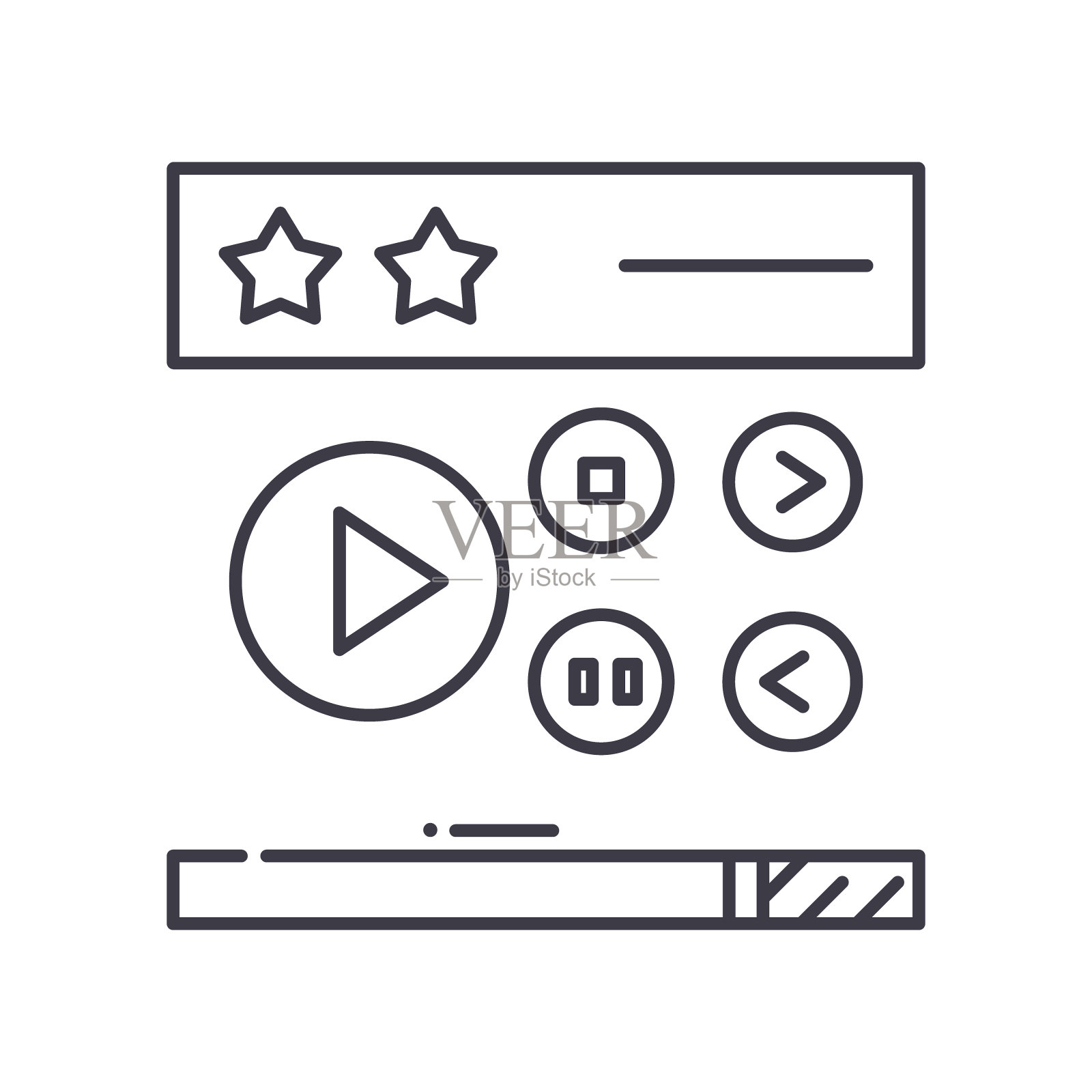 音频播客图标,线性孤立的插图,细线矢量,网页设计标志,大纲概念符号与可编辑的白色背景笔触。图标素材