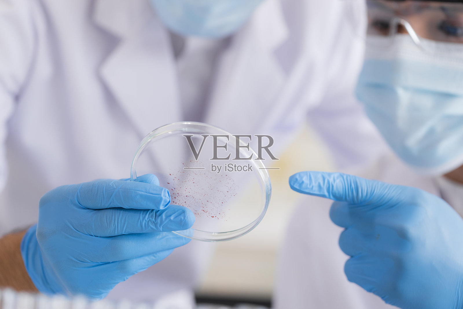 在生命科学实验室工作的卫生保健研究人员。照片摄影图片