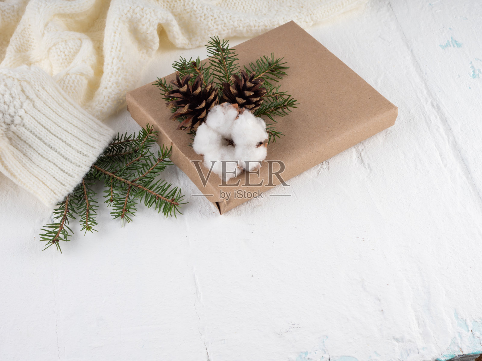 圣诞快乐,简约时尚的背景。照片摄影图片