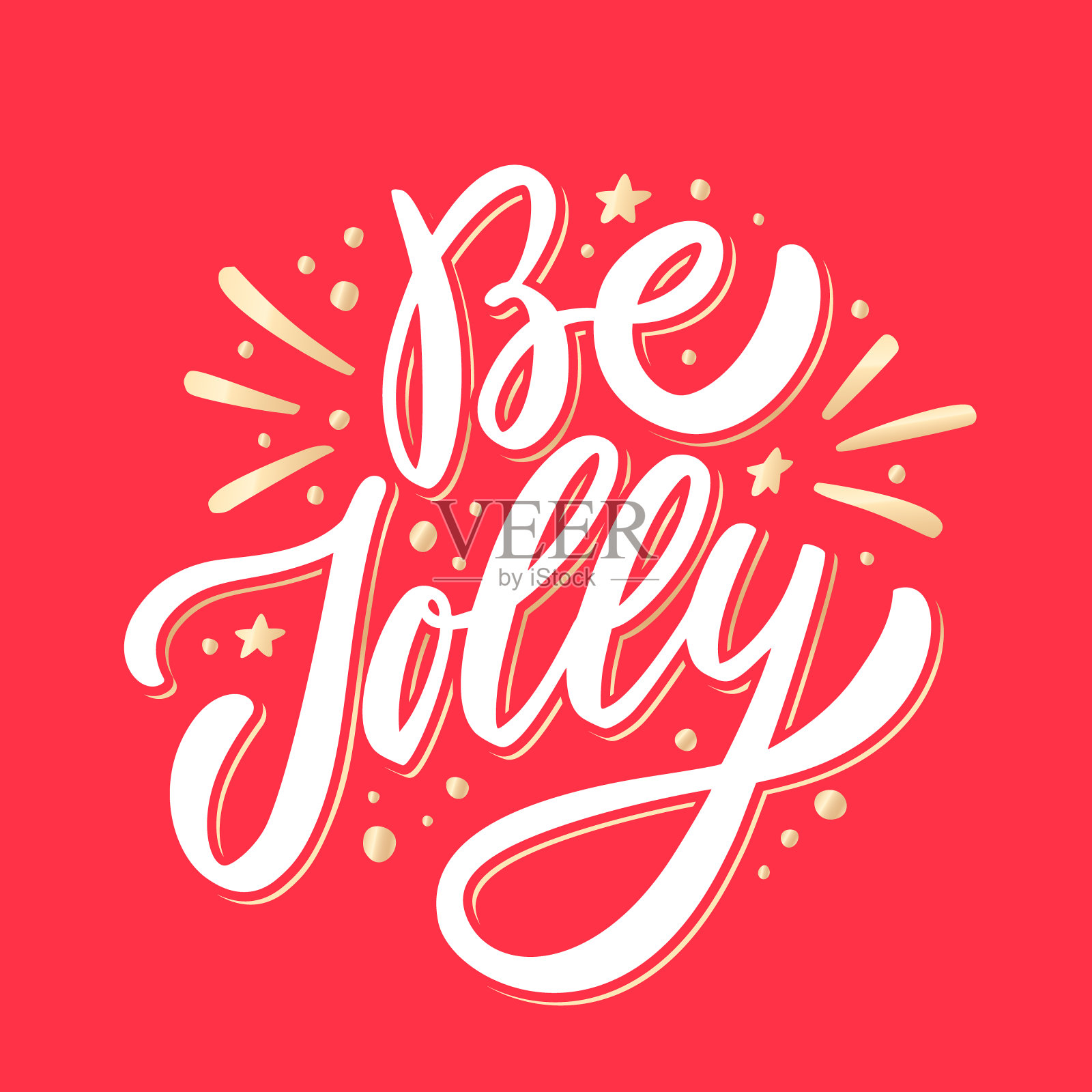 是快乐的。圣诞快乐矢量字母贺卡。插画图片素材