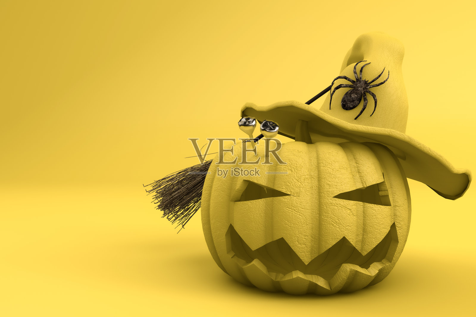 万圣节概念的3d渲染。照片摄影图片