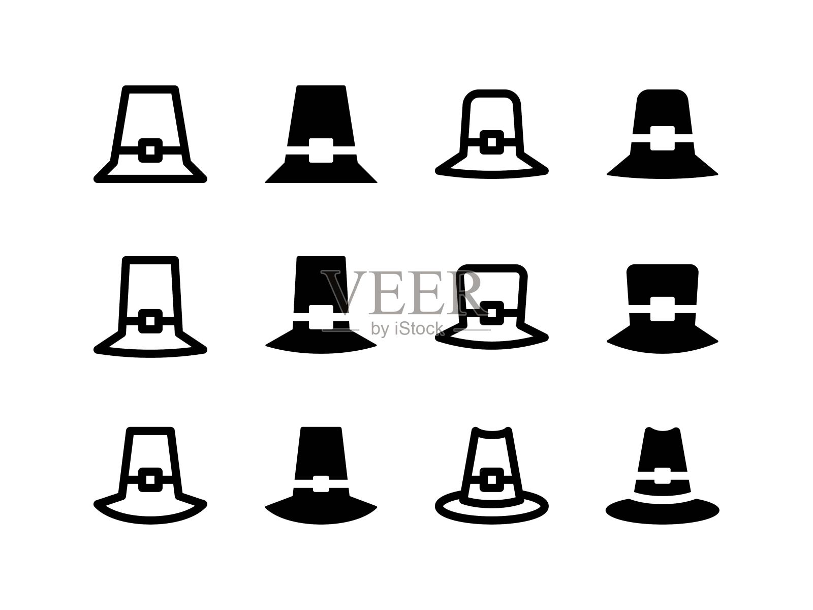 朝圣者帽子图标向量插画图片素材