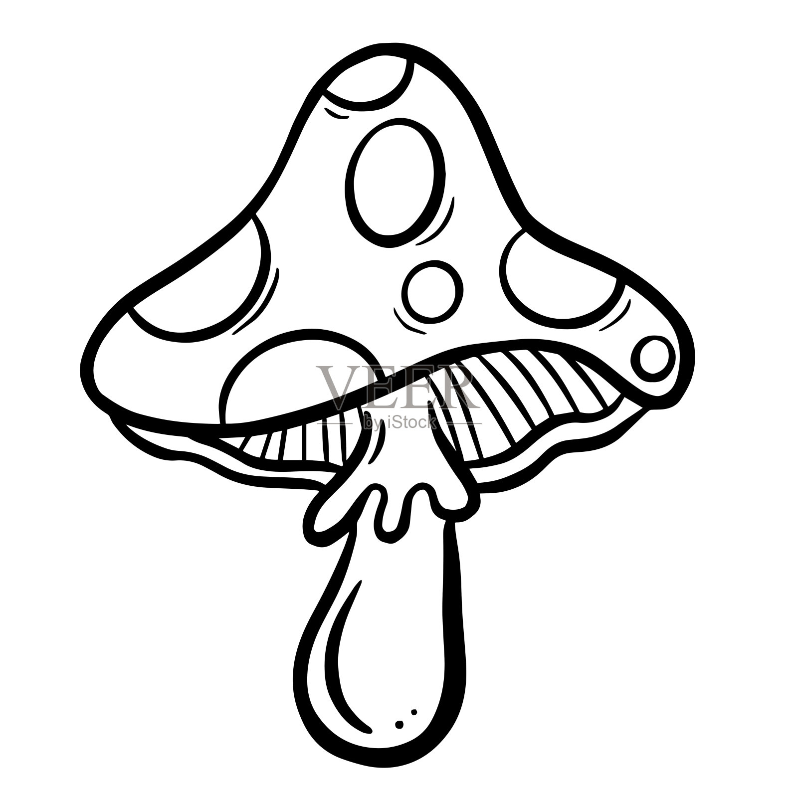 有趣的卡通蘑菇蘑菇蘑菇角色矢量插图插画图片素材