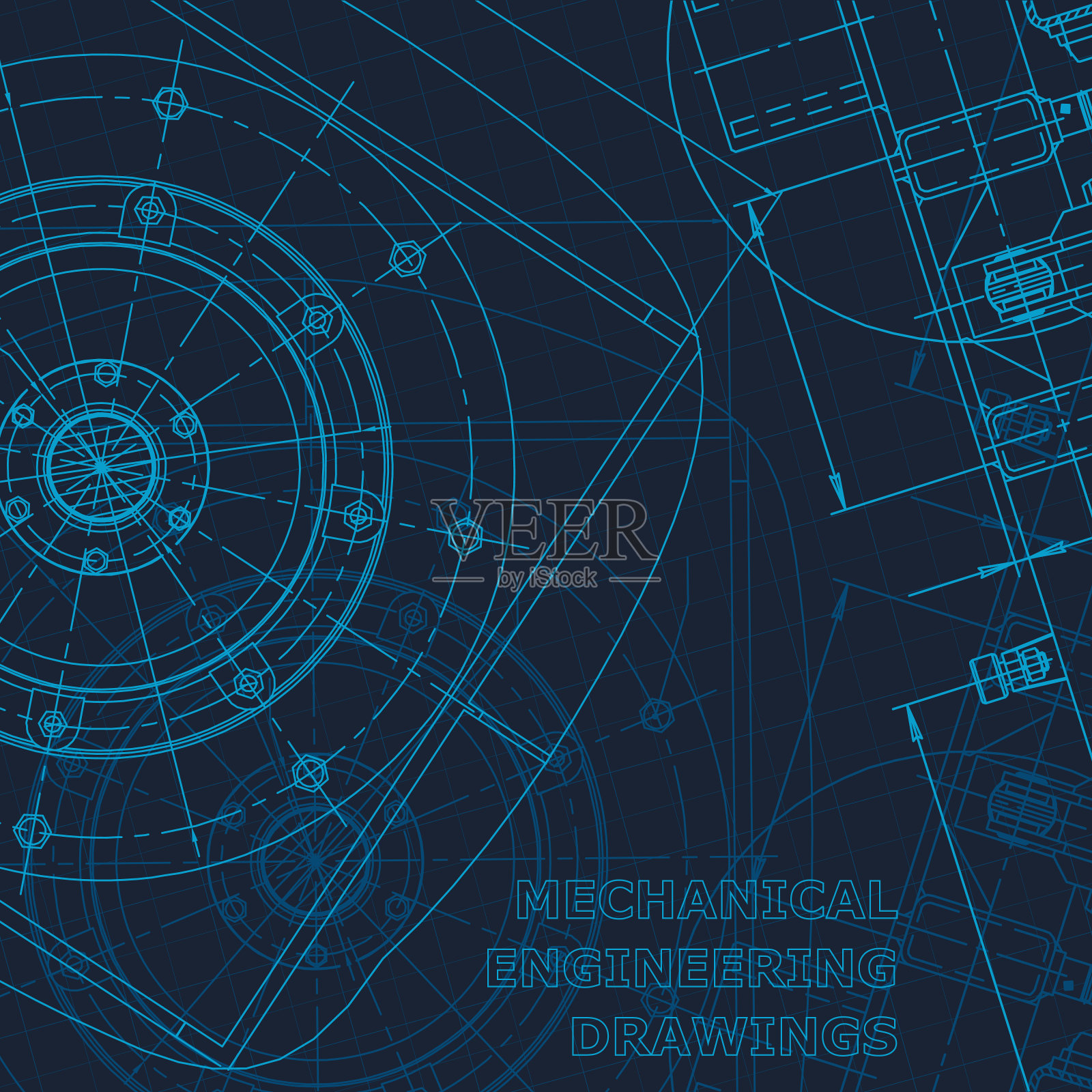 蓝图。技术空间,方案,计划,大纲。企业形象插画图片素材