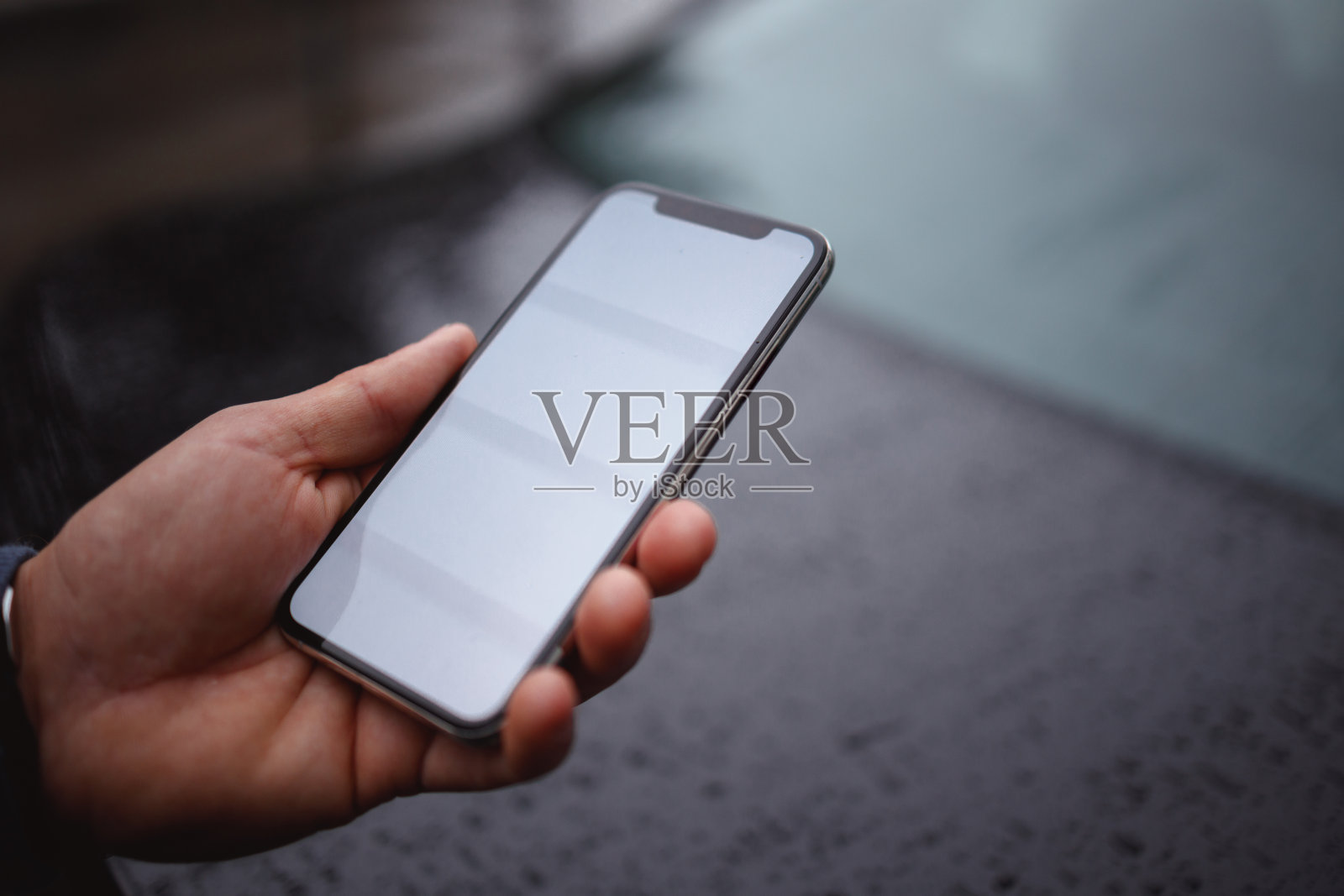 在看手机上的短信照片摄影图片