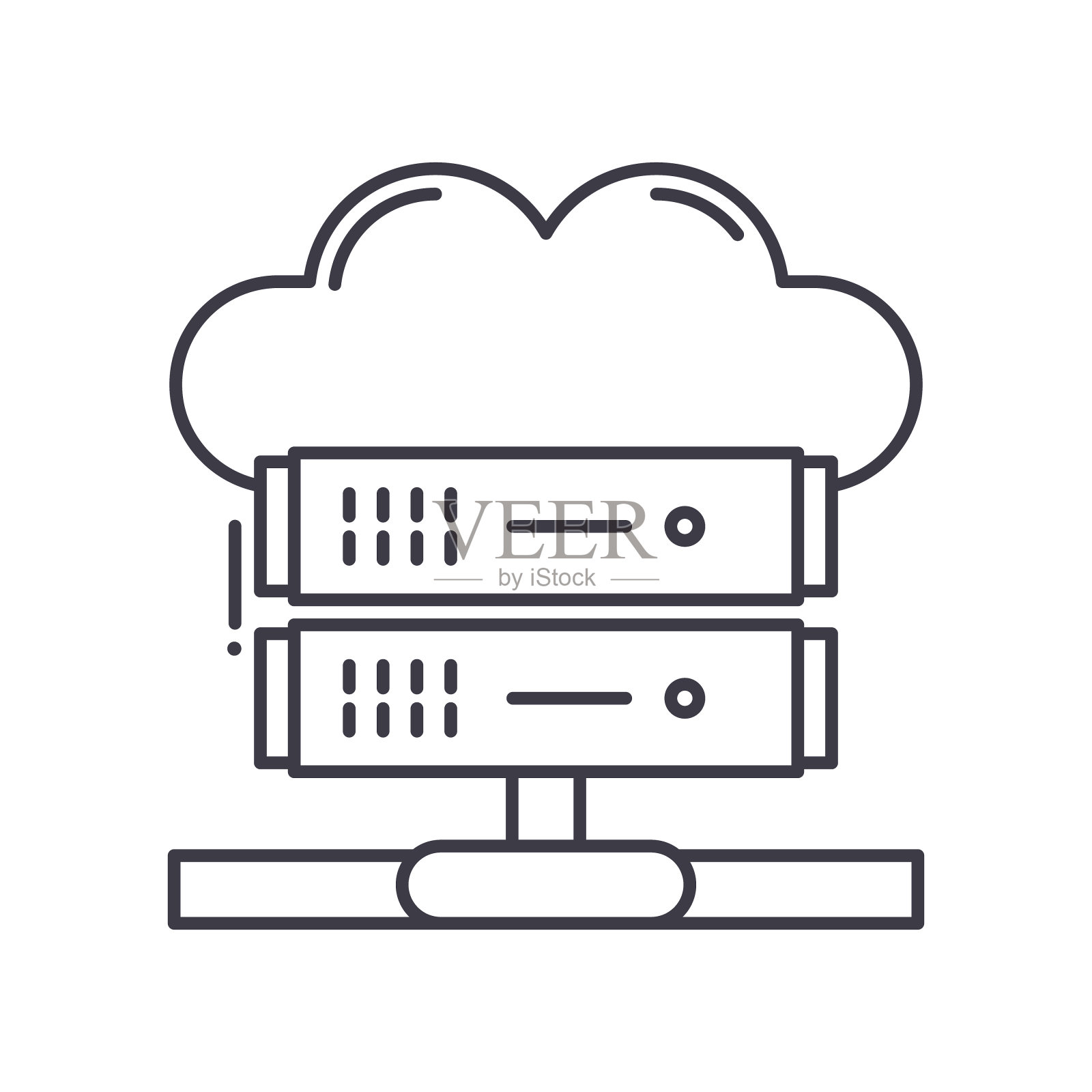 大数据概念图标,线性孤立插图,细线矢量,网页设计标志,轮廓概念符号与可编辑的白色背景笔触。插画图片素材