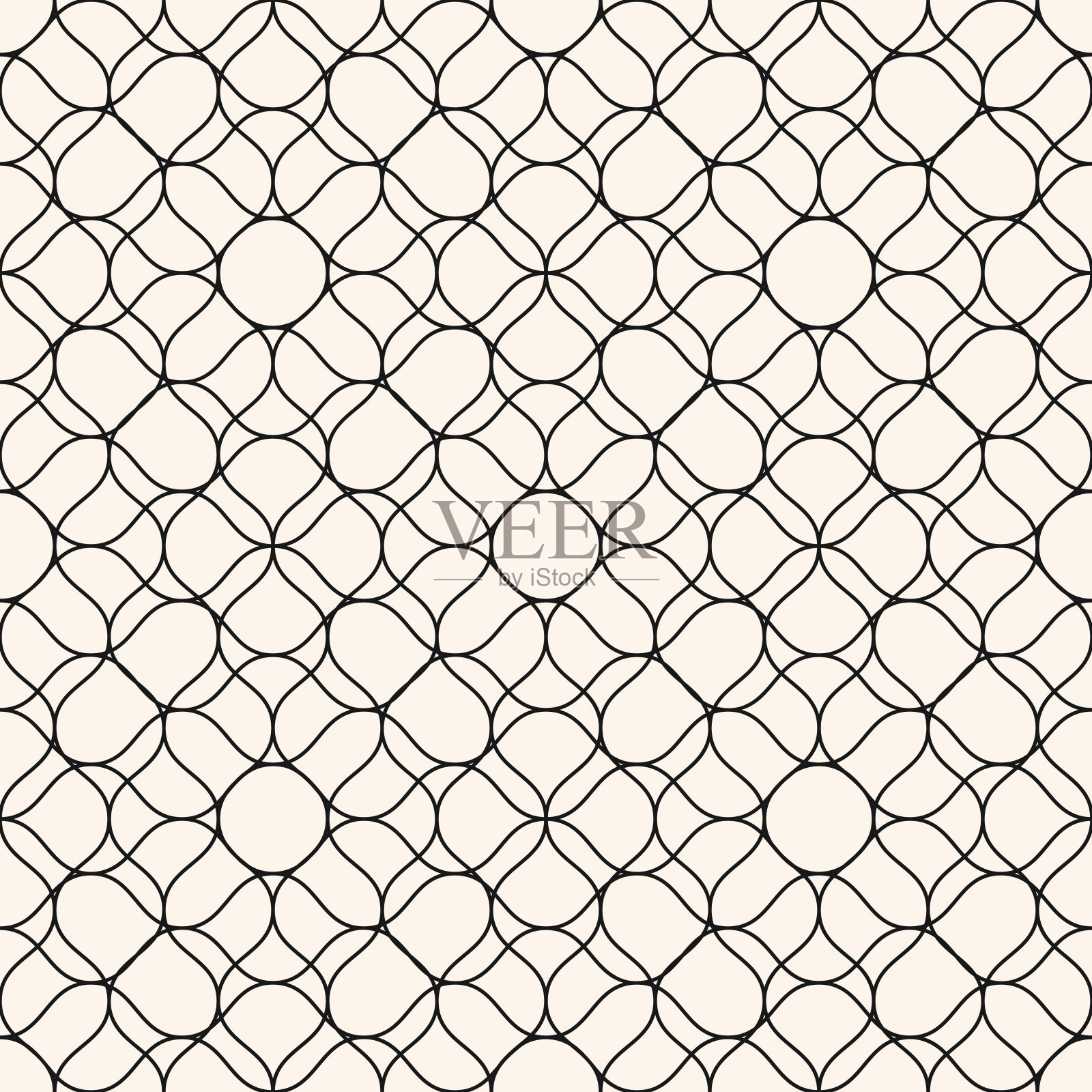 矢量无缝模式与花边,网,网。黑色细辫波浪线插画图片素材