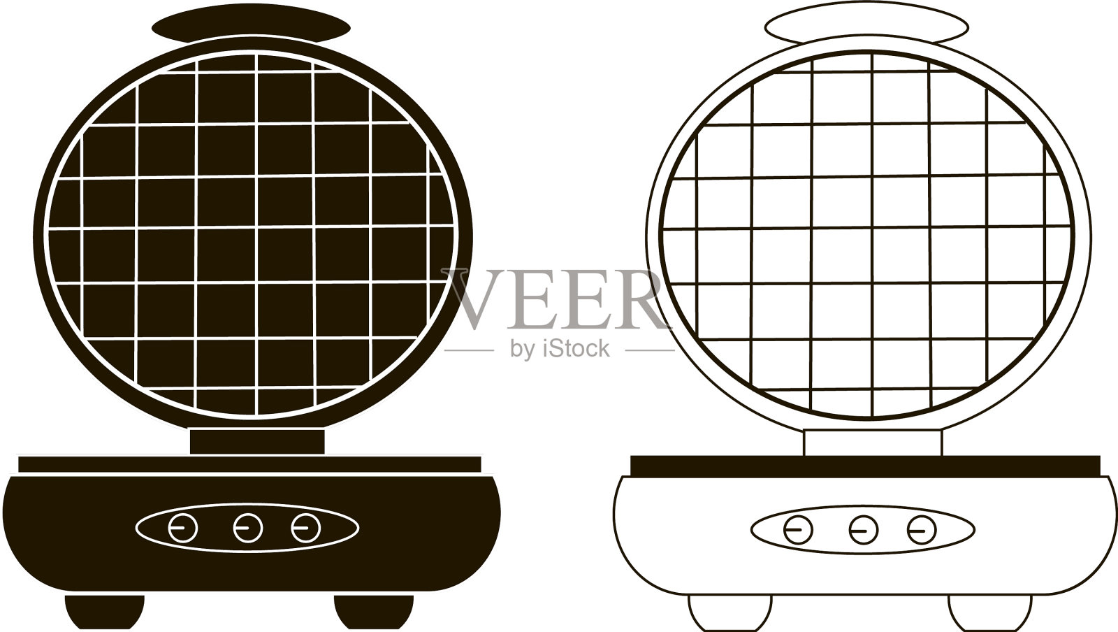 设置两个华夫饼铁选项图标素材