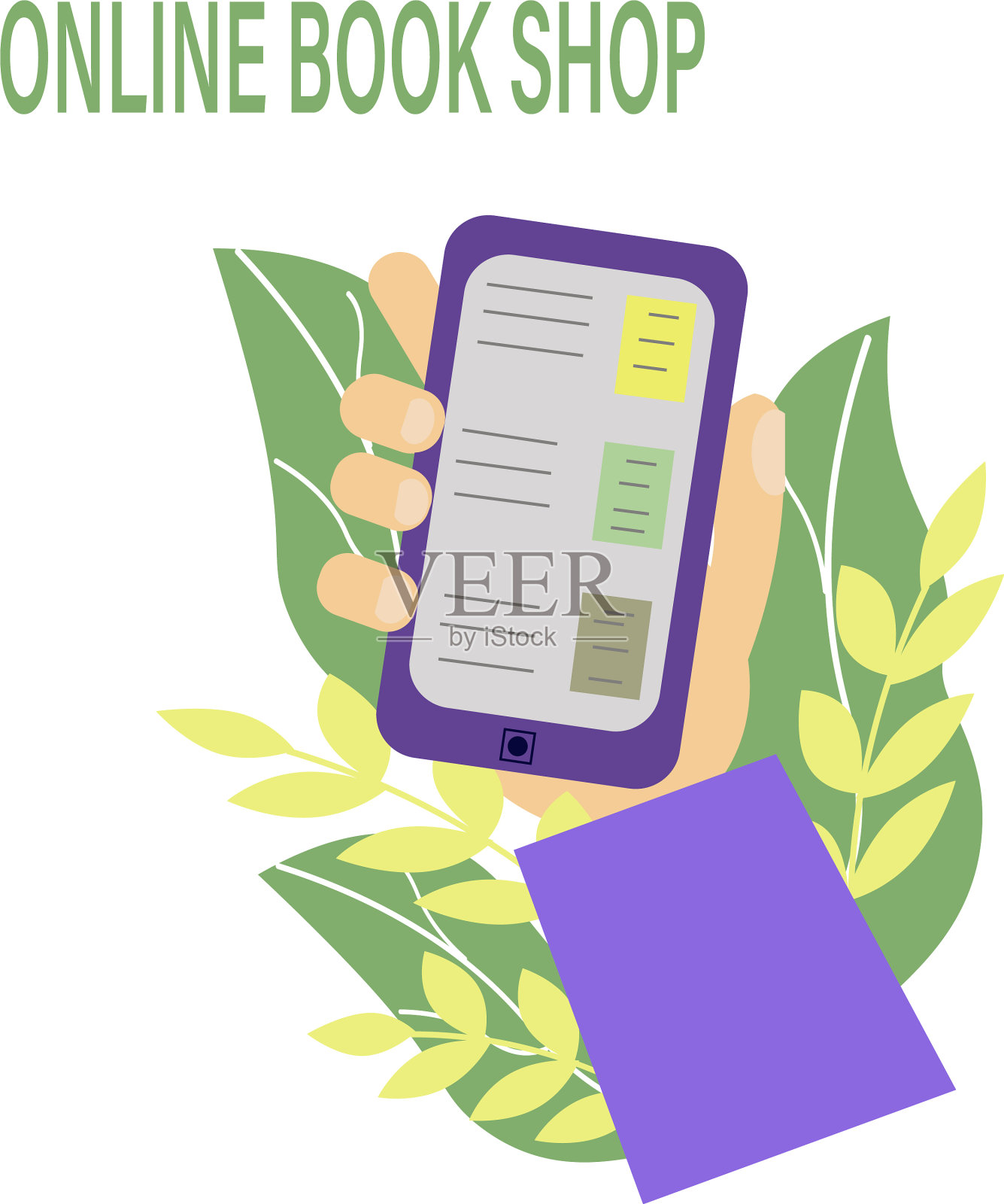 网上书店的概念技术背景插画图片素材