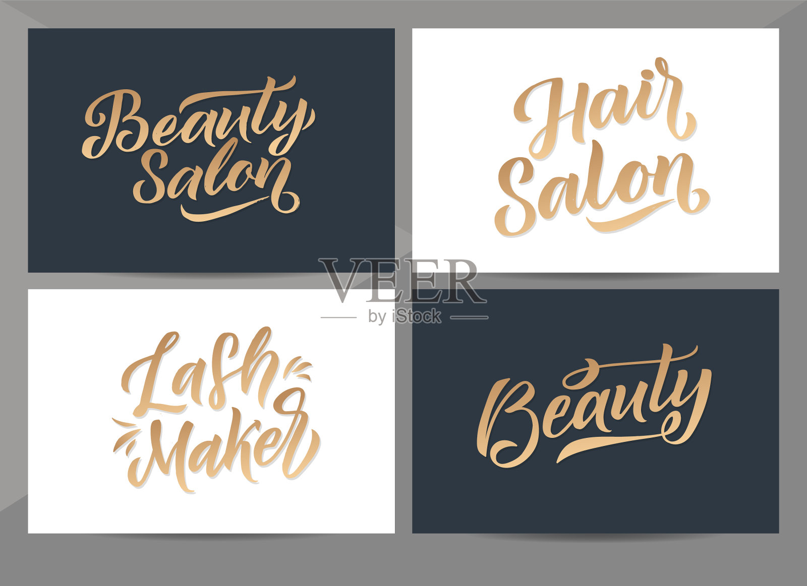 美容院标志设计卡发廊插画图片素材