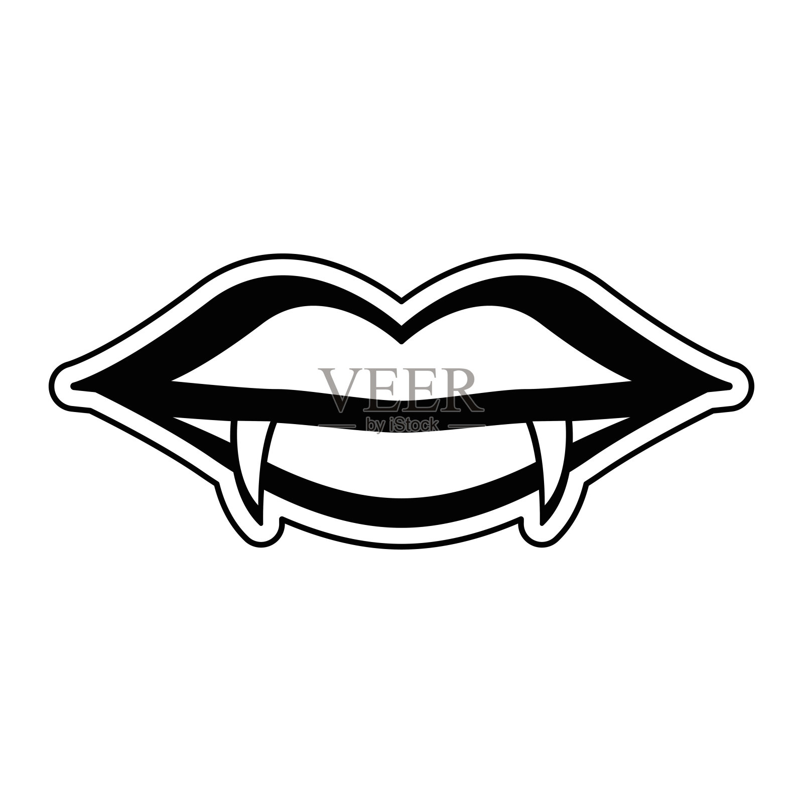 吸血鬼女人的嘴唇插画图片素材