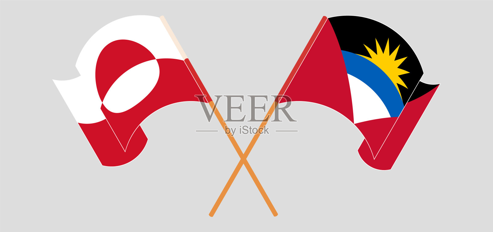 安提瓜和巴布达以及格陵兰的旗帜设计元素图片