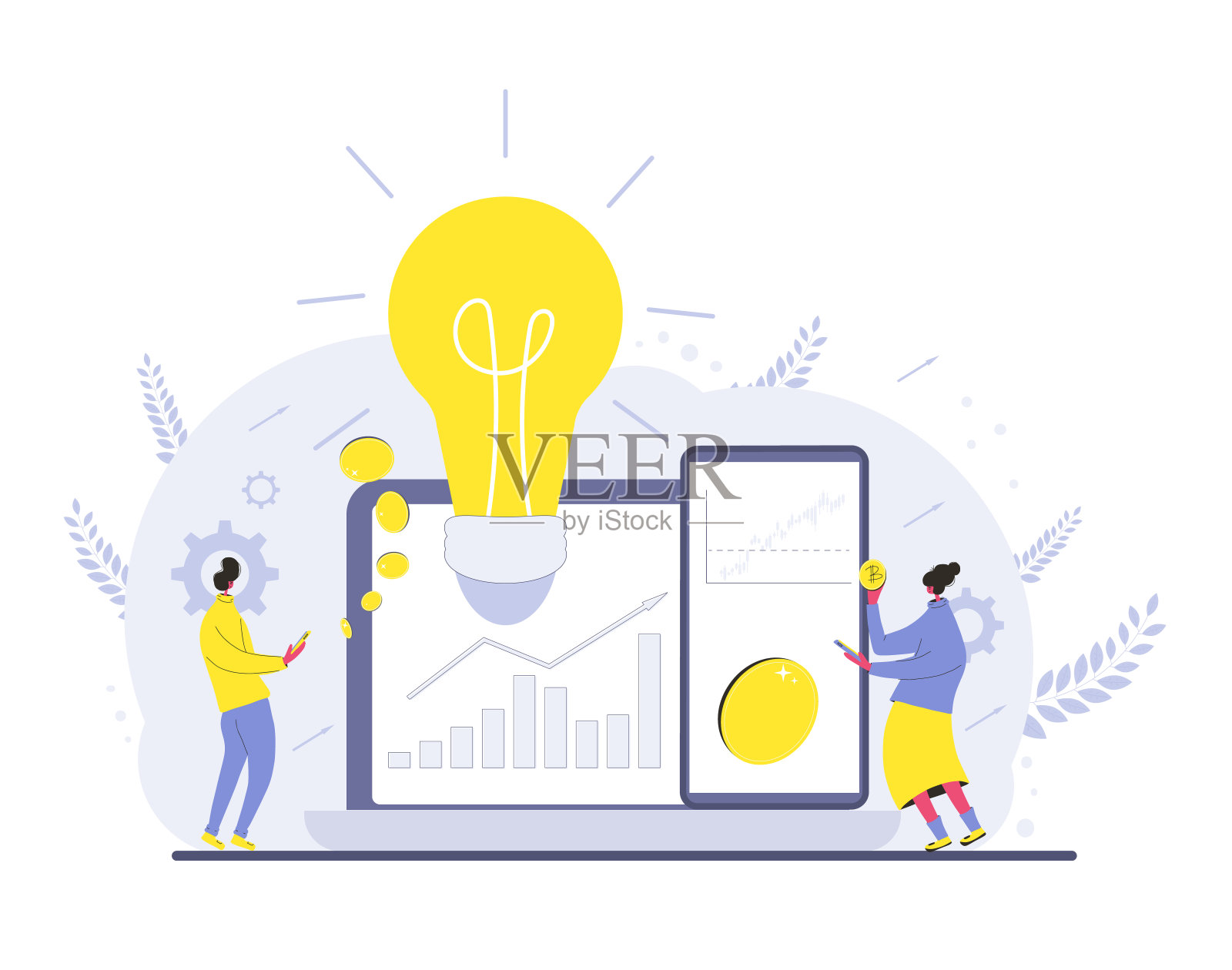 投资公司债券。股市崩盘。插画图片素材