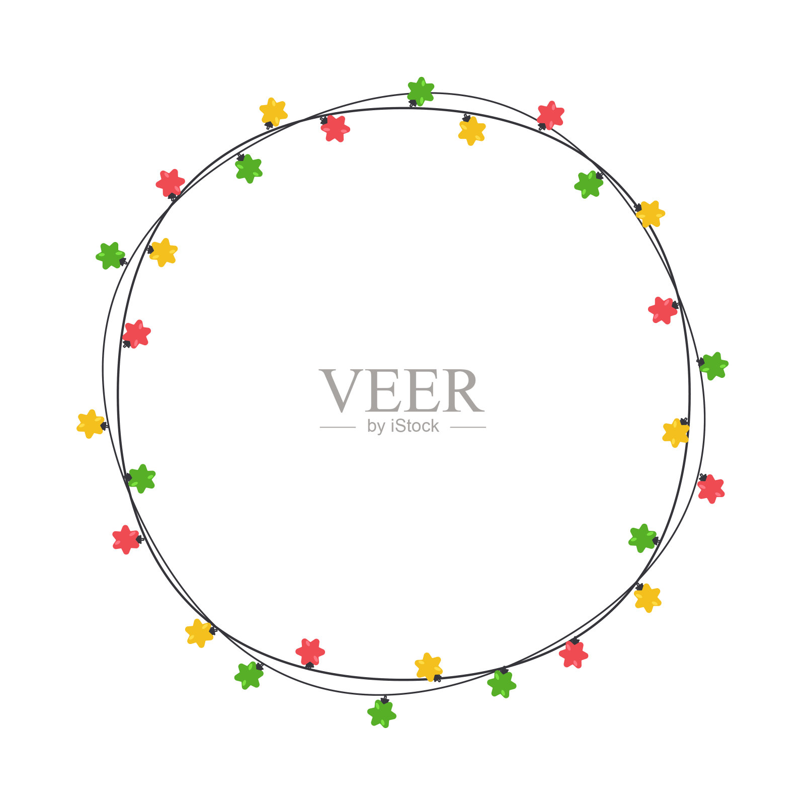 圣诞节灯泡。圣诞节装饰用的彩色灯泡。孤立在白色背景上。插画图片素材
