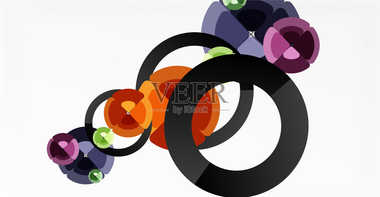 抽象背景时尚色圈插画图片素材