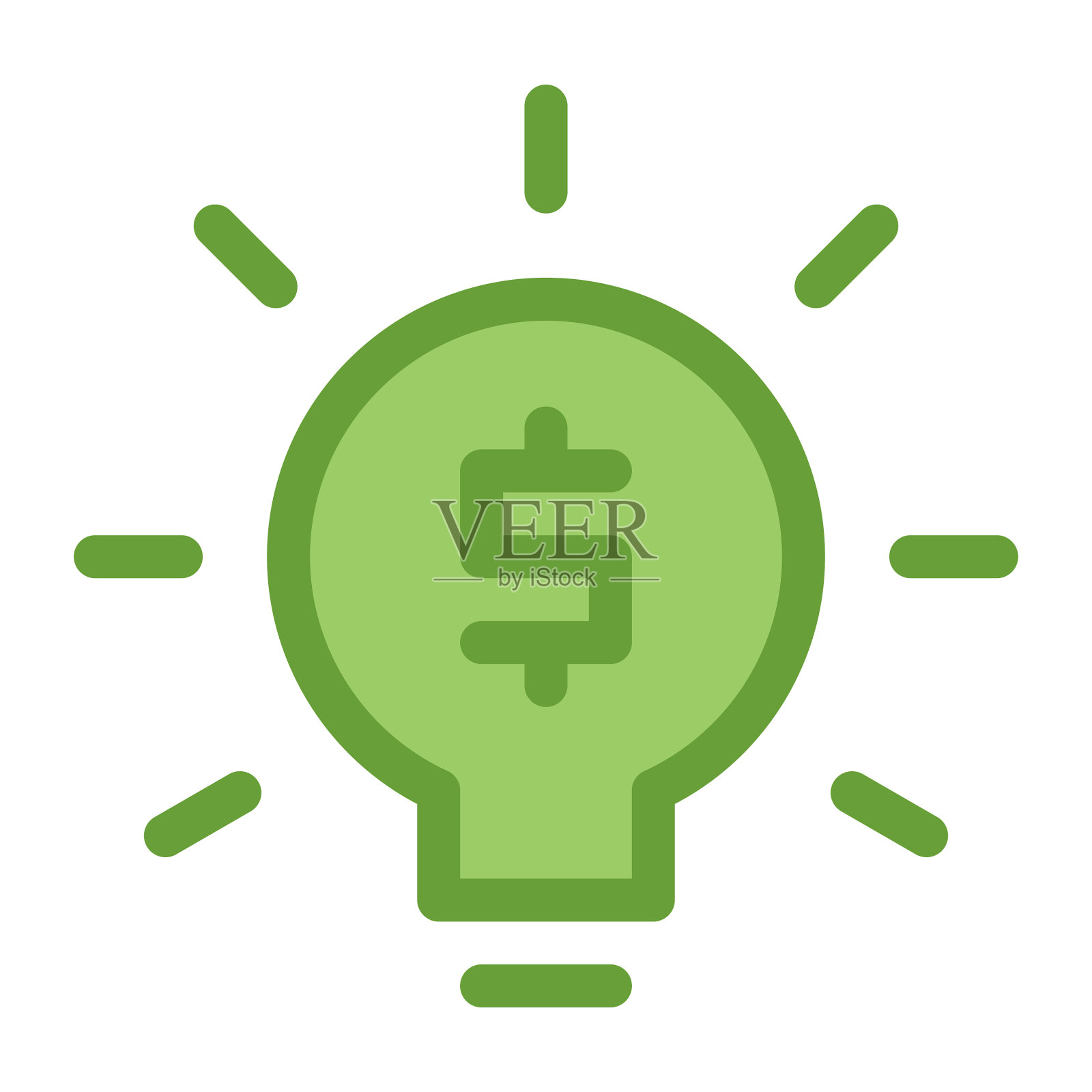 用美元符号的灯泡造钱的想法插画图片素材