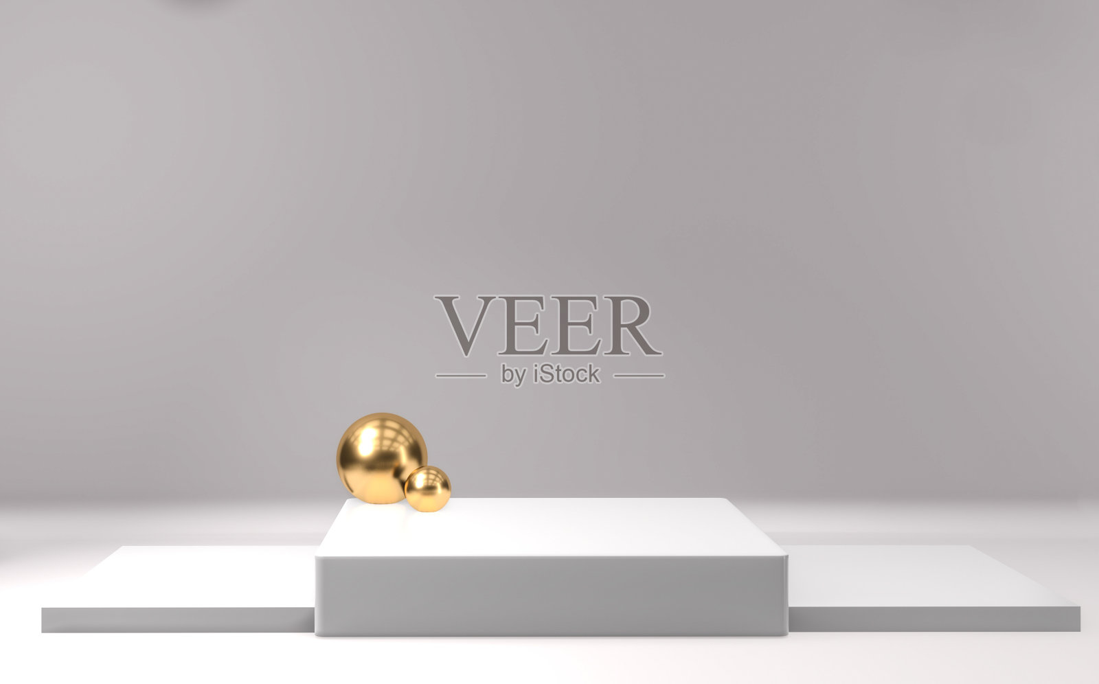 白色裙摆显示化妆品几何。三维渲染照片摄影图片