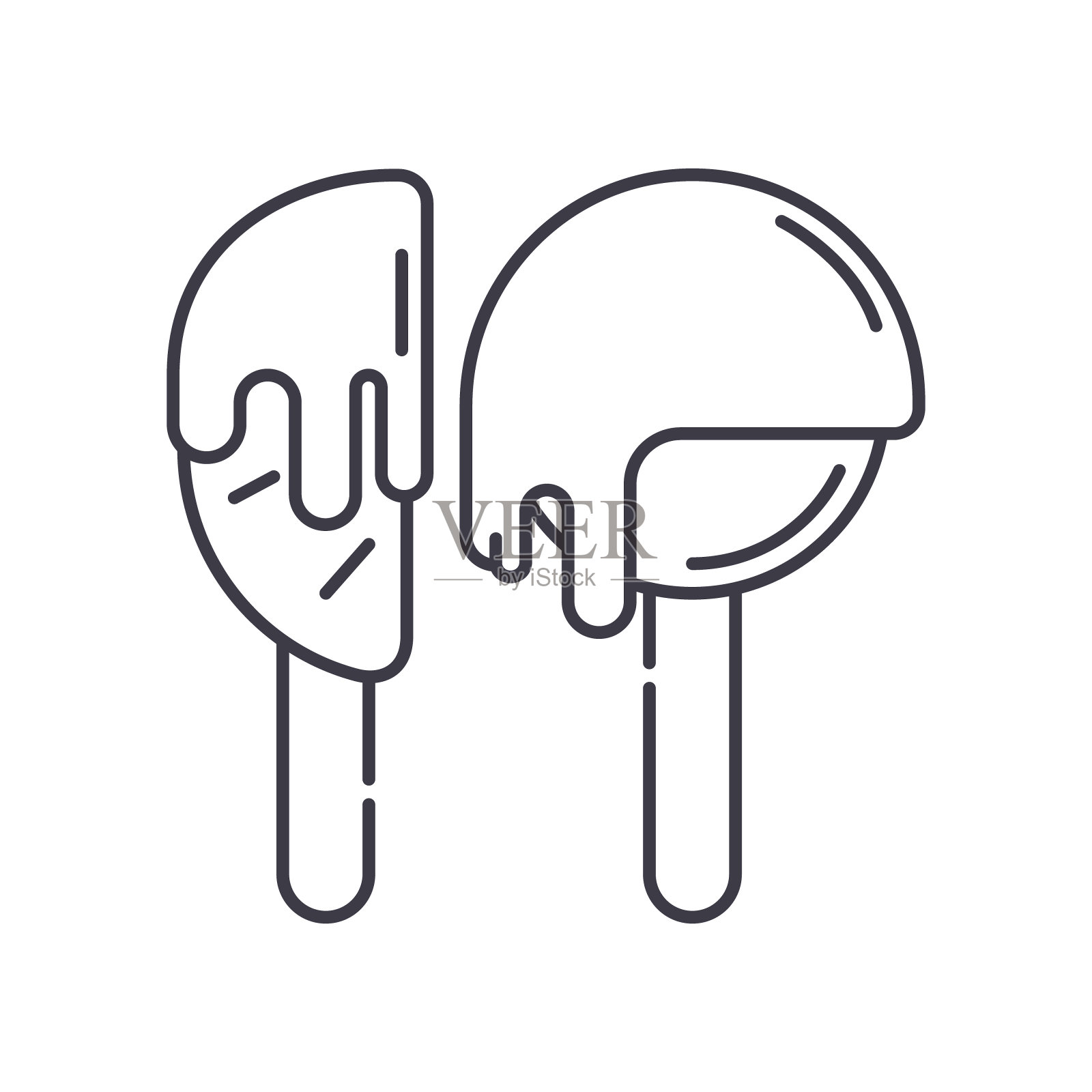 糖果水果图标,线性孤立的插图,细线矢量,网页设计标志,轮廓概念符号与可编辑的白色背景笔触。插画图片素材