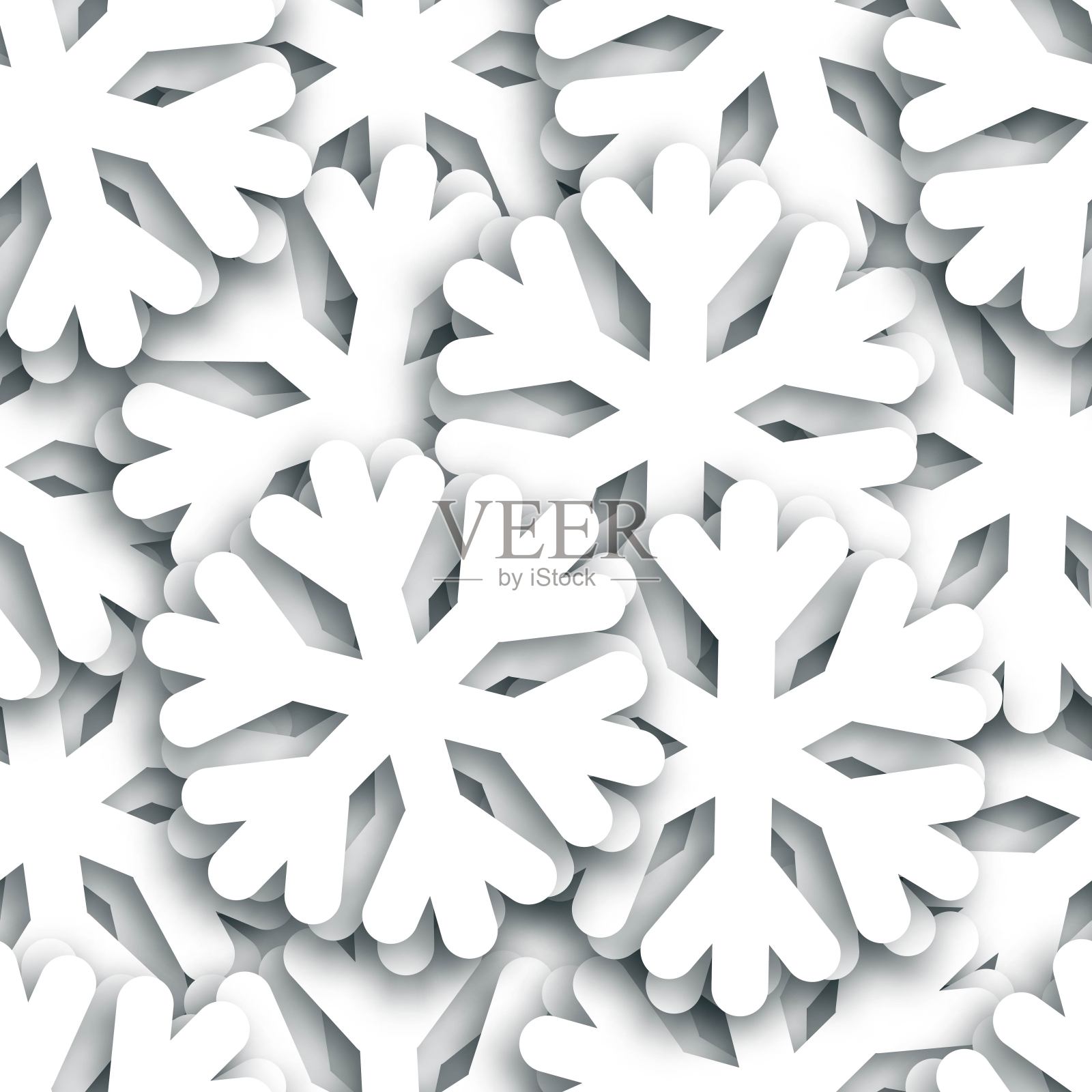 矢量现实孤立的雪花无缝图案装饰和覆盖。新年快乐和圣诞快乐的概念。插画图片素材