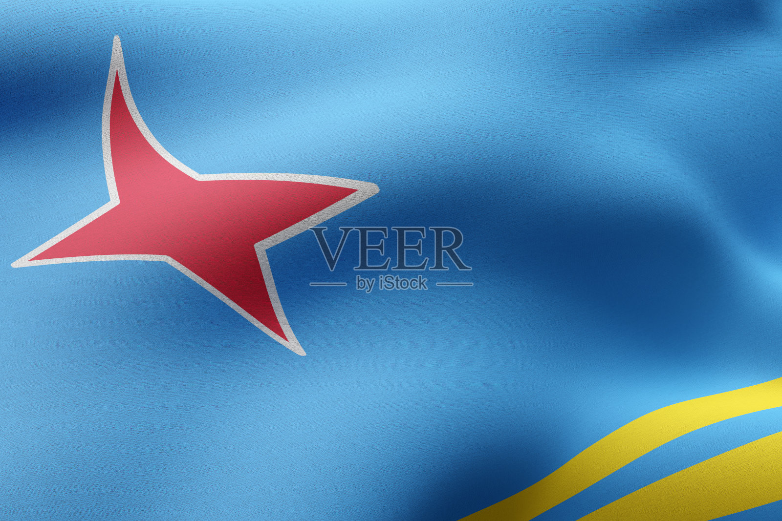 阿鲁巴岛国旗挥舞着照片摄影图片