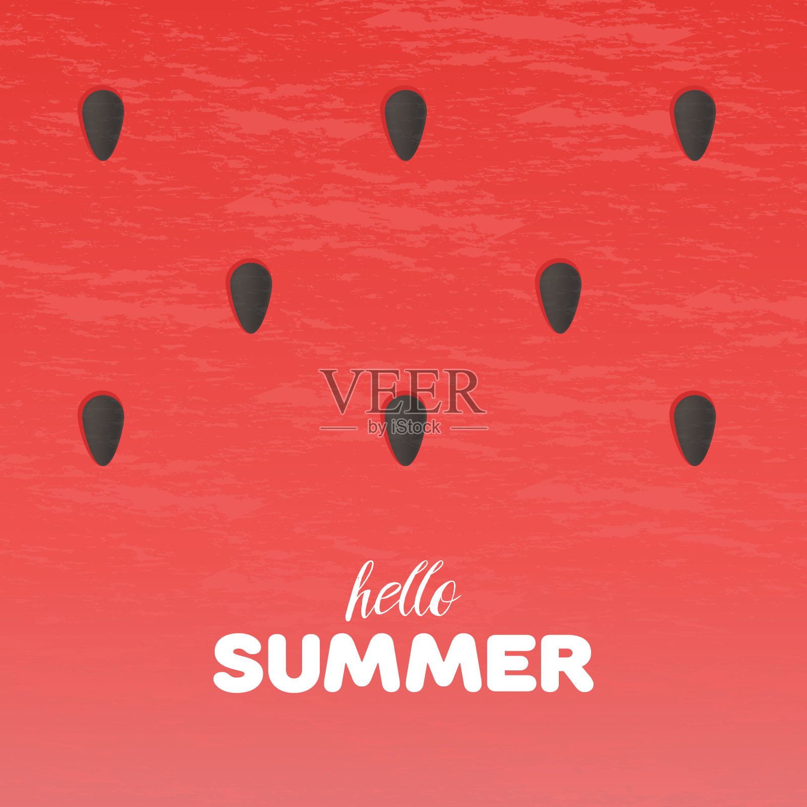 西瓜纹理背景Hello Summer字母矢量插图插画图片素材