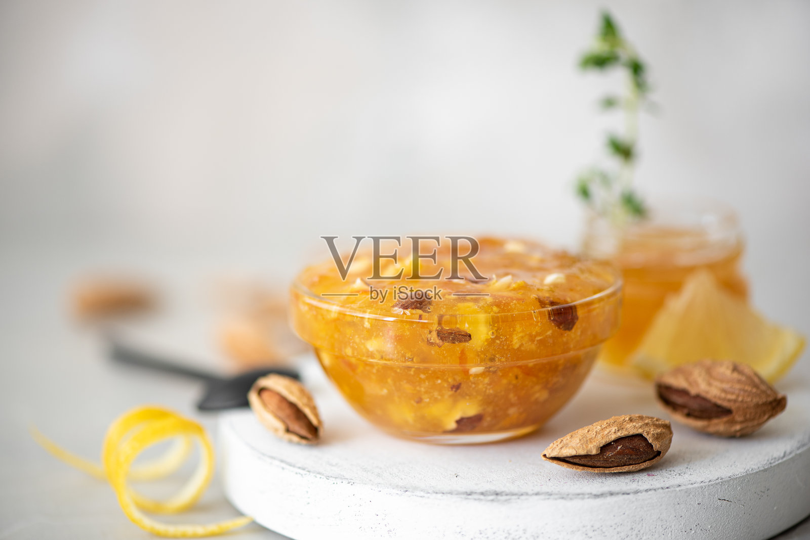 橘子柠檬杏仁果酱照片摄影图片