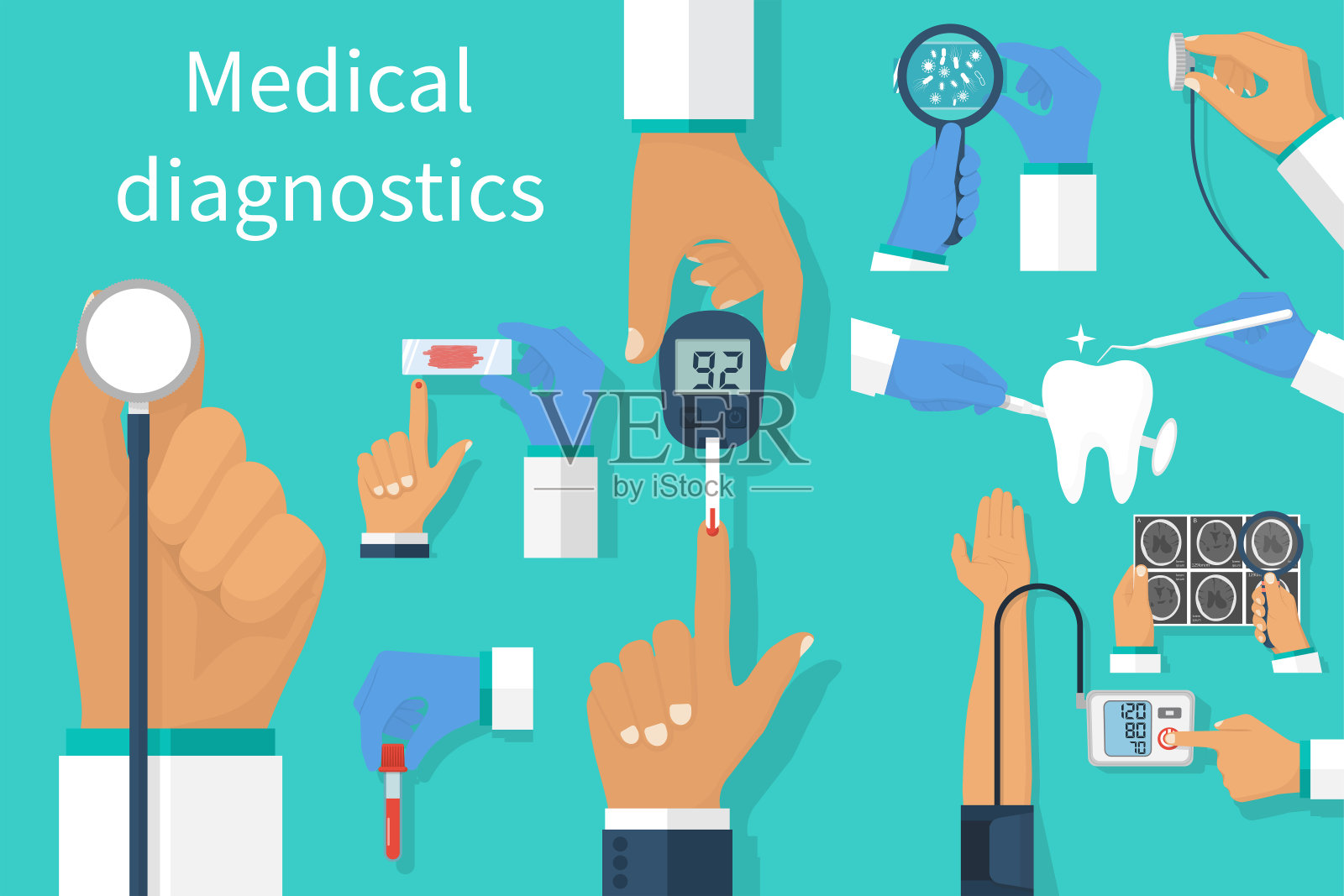 医学诊断研究载体要素插画图片素材