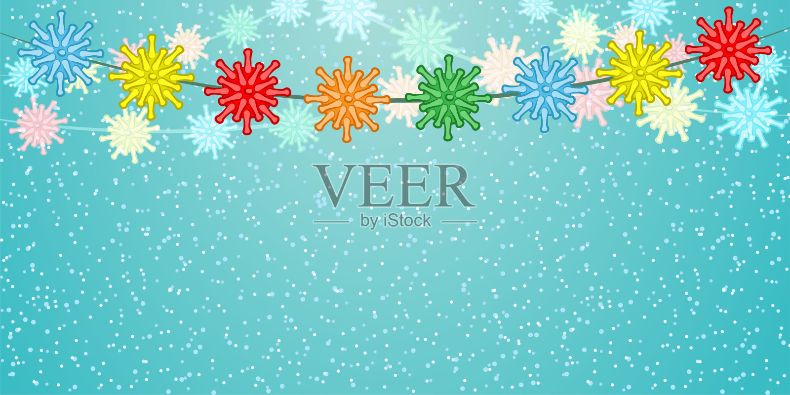 节日背景插图与花环。插画图片素材