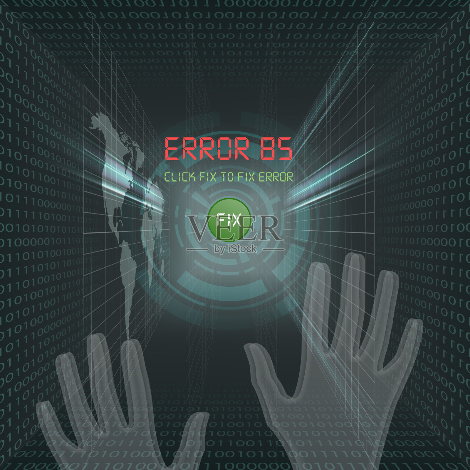 vr眼镜中的视图插画图片素材